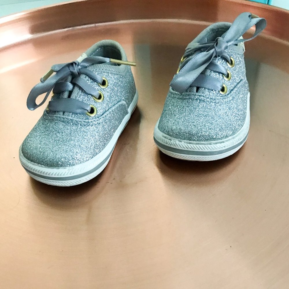 Infant Kate Spade Keds in Silver Glitter